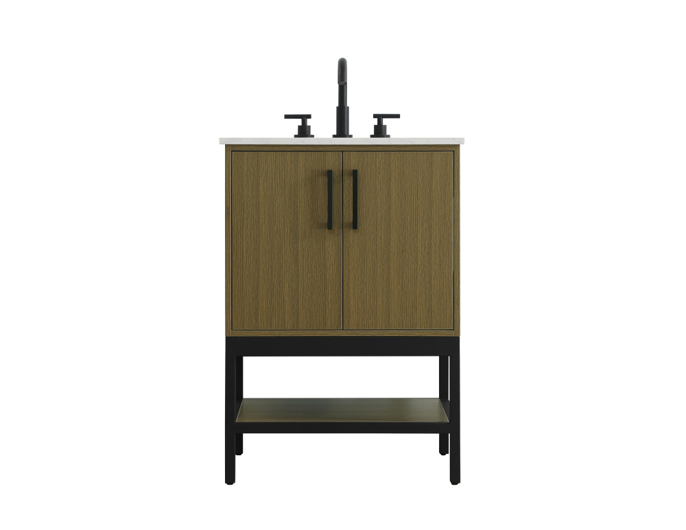 24 inch Single Bathroom Vanity in Chestnut Brown