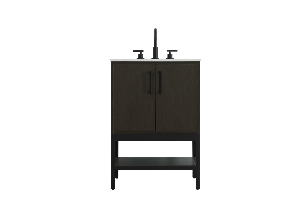 24 inch Single Bathroom Vanity in Mocha Brown