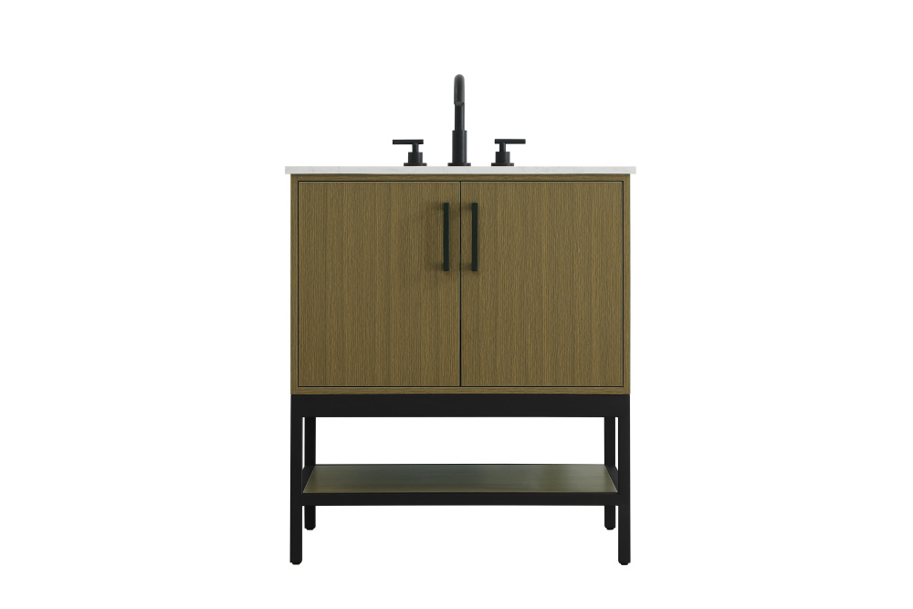 30 inch Single Bathroom Vanity in Chestnut Brown
