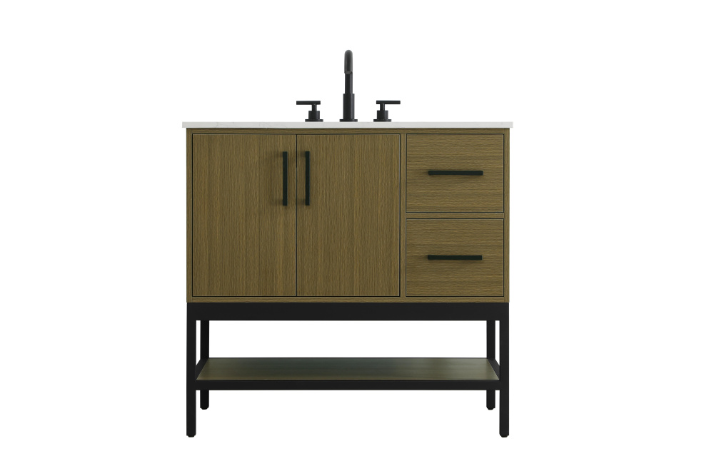 36 inch Single Bathroom Vanity in Chestnut Brown