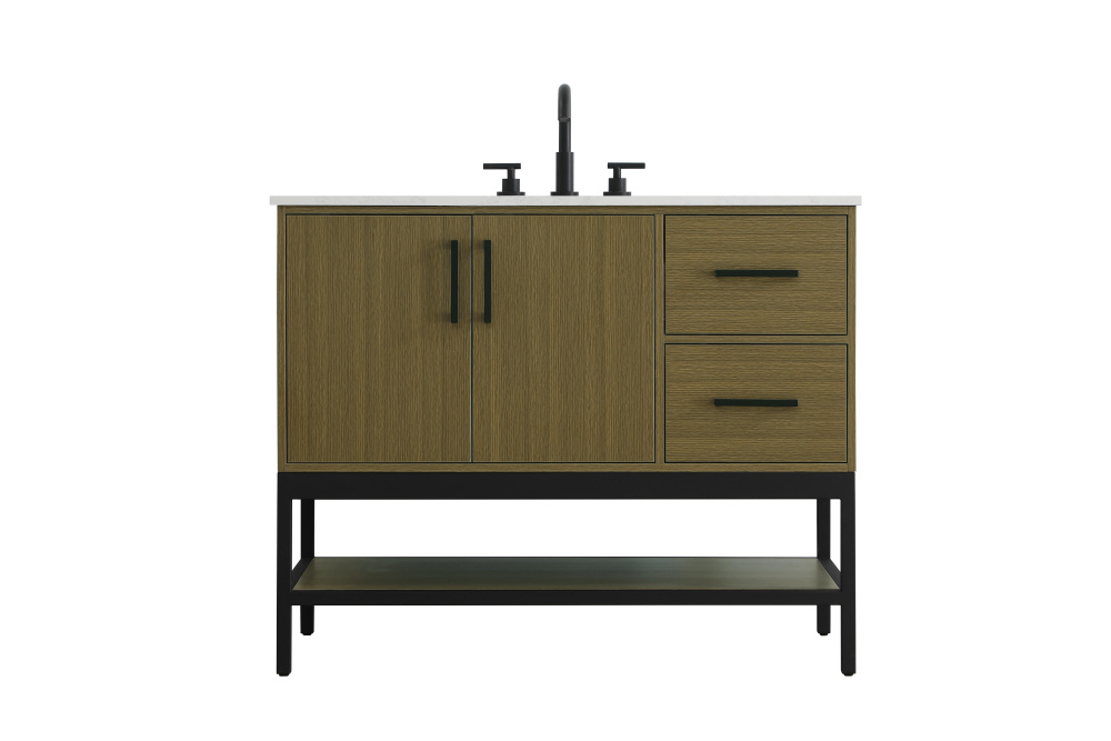 42 inch Single Bathroom Vanity in Chestnut Brown
