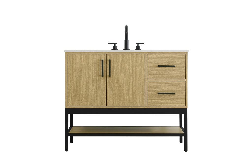 42 inch Single Bathroom Vanity in Honey Brown