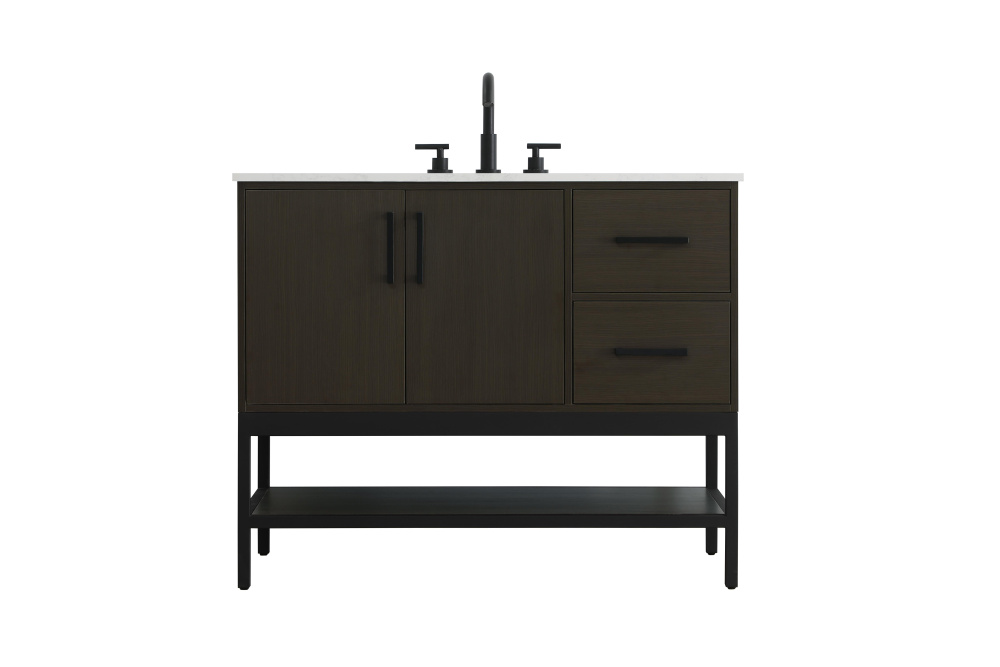 42 inch Single Bathroom Vanity in Mocha Brown
