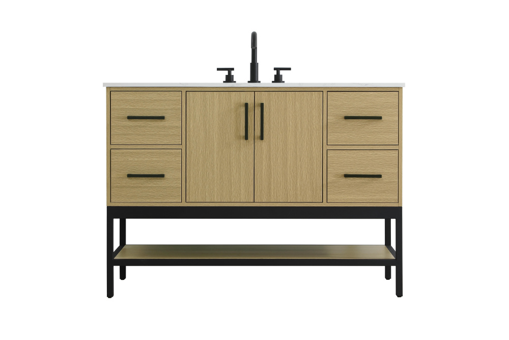 48 inch Single Bathroom Vanity in Honey Brown