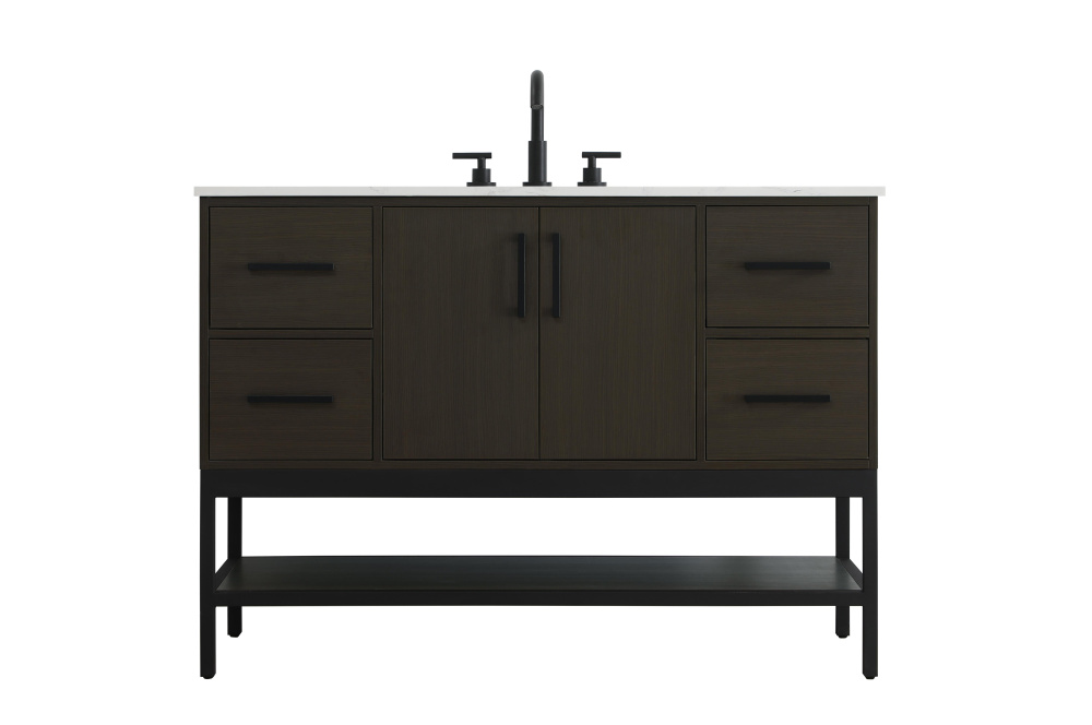 48 inch Single Bathroom Vanity in Mocha Brown