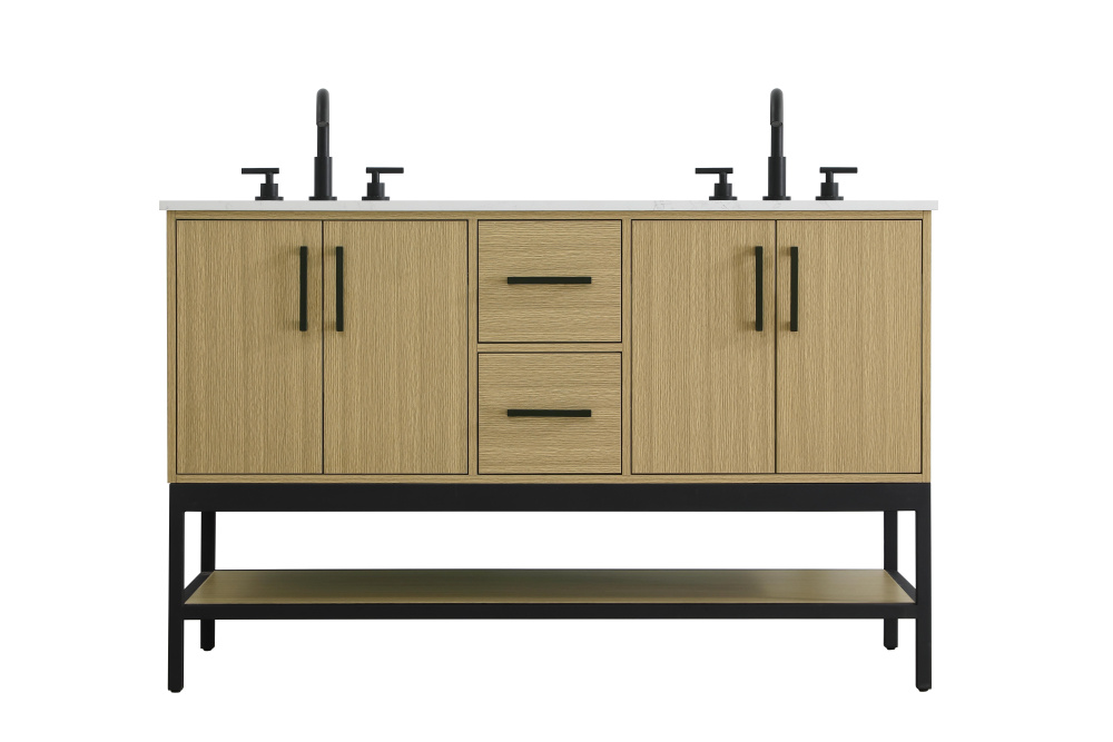 Vanity Cabinet 4Dr2Dw 54&#34;x22&#34;x34&#34; Honey Brown