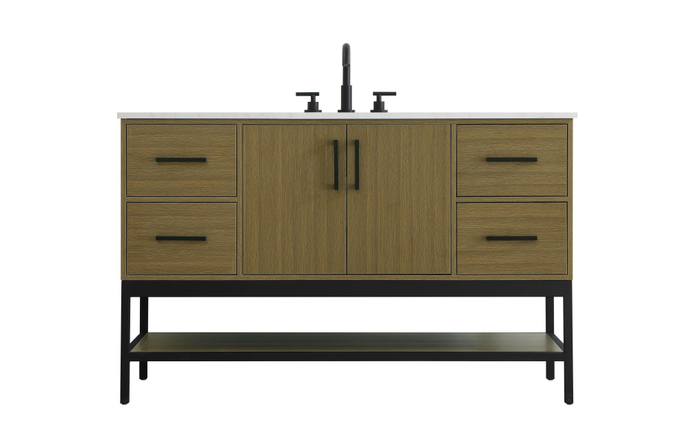 54 inch Single Bathroom Vanity in Chestnut Brown