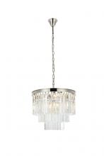 Elegant 1201D20PN/RC - Sydney 9 light polished nickel Chandelier Clear Royal Cut Crystal