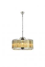 Elegant 1203D28PN-GT/RC - Chelsea 8 Light Polished Nickel Chandelier Golden Teak (Smoky) Royal Cut Crystal