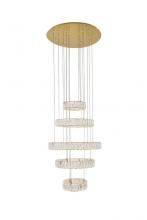 Elegant 3503G5LG - Monroe Integrated LED Chip Light Gold Chandelier Clear Royal Cut Crystal