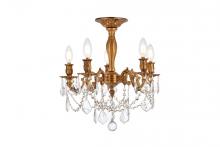 Elegant 9205F18FG/RC - Rosalia 5 Light French Gold Flush Mount Clear Royal Cut Crystal