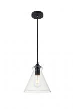 Elegant LD2244BK - Destry 1 Light Black Pendant with Clear Glass