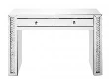 Elegant MF91017 - 47 Inch Rectangle Crystal Vanity Table in Clear Mirror Finish