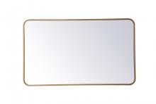 Elegant MR802440BR - Soft corner metal rectangular mirror 24x40 inch in Brass