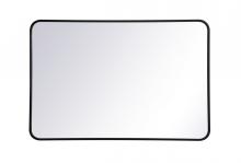 Elegant MR802740BK - Soft Corner Metal Rectangular Mirror 27x40 Inch in Black