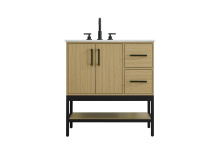 Elegant VF60732MHB - 32 inch Single Bathroom Vanity in Honey Brown