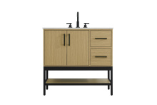 Elegant VF60736MHB - 36 inch Single Bathroom Vanity in Honey Brown
