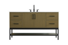 Elegant VF60760MCB - 60 inch Single Bathroom Vanity in Chestnut Brown