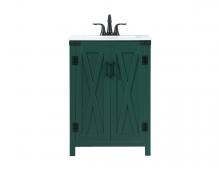 Elegant VF90224MGN - 24 Inch Single Bathroom Vanity in Green