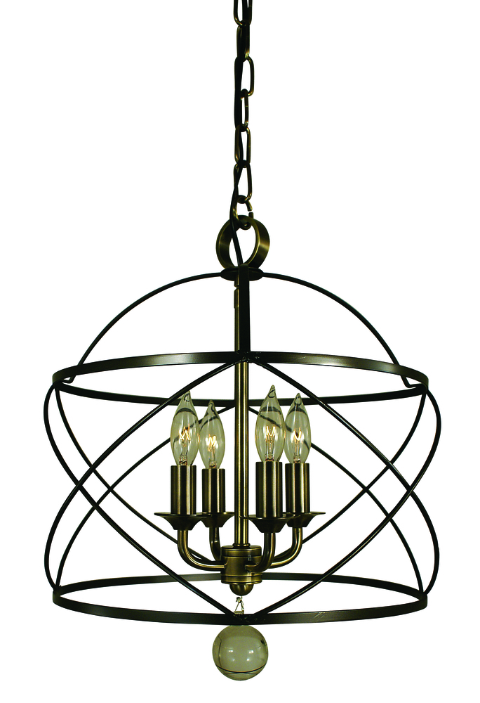 4-Light Mahogany Bronze Nantucket Chandelier