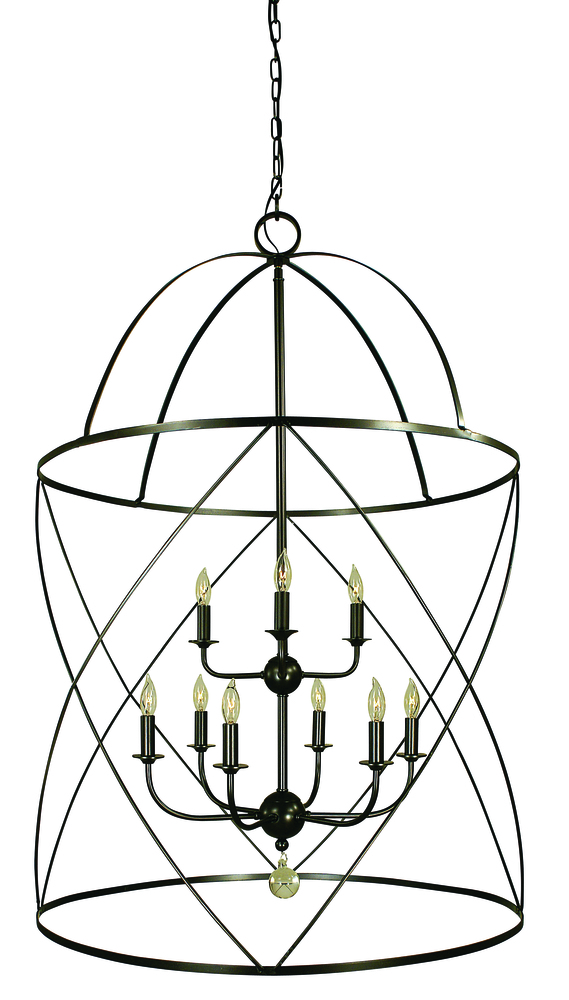 6-Light Mahogany Bronze/Antique Brass Nantucket Chandelier