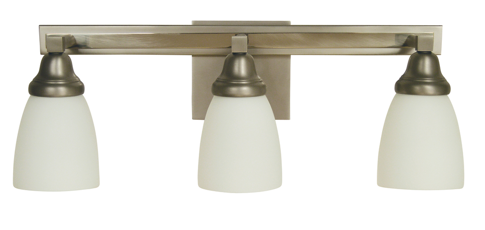 3-Light Satin Pewter/Polished Nickel Mercer Sconce