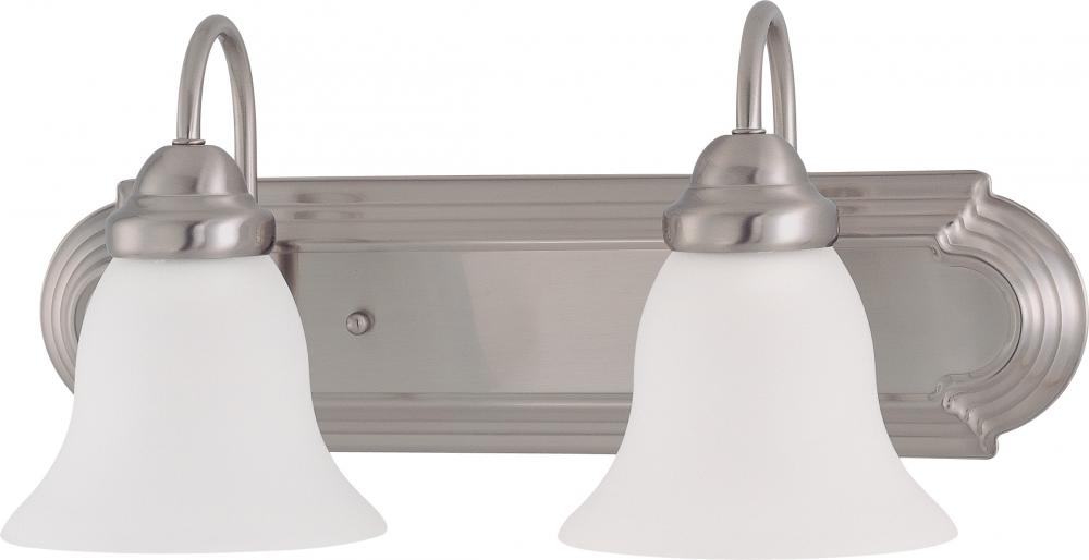 Ballerina - 2 Light 18&#34; Vanity with Frosted White Glass - Brushed Nickel Finish