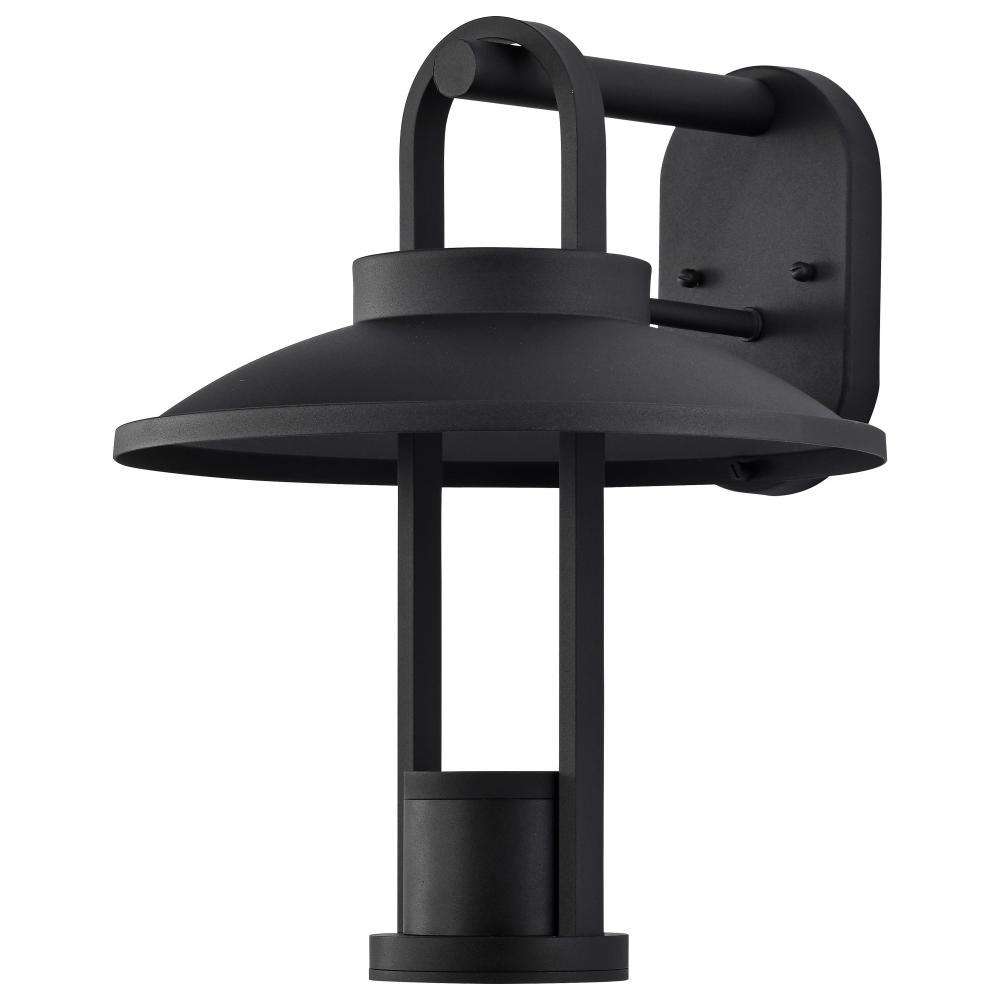 Harriman; 12W LED; Medium Wall Lantern; Matte Black with Aluminum Shade