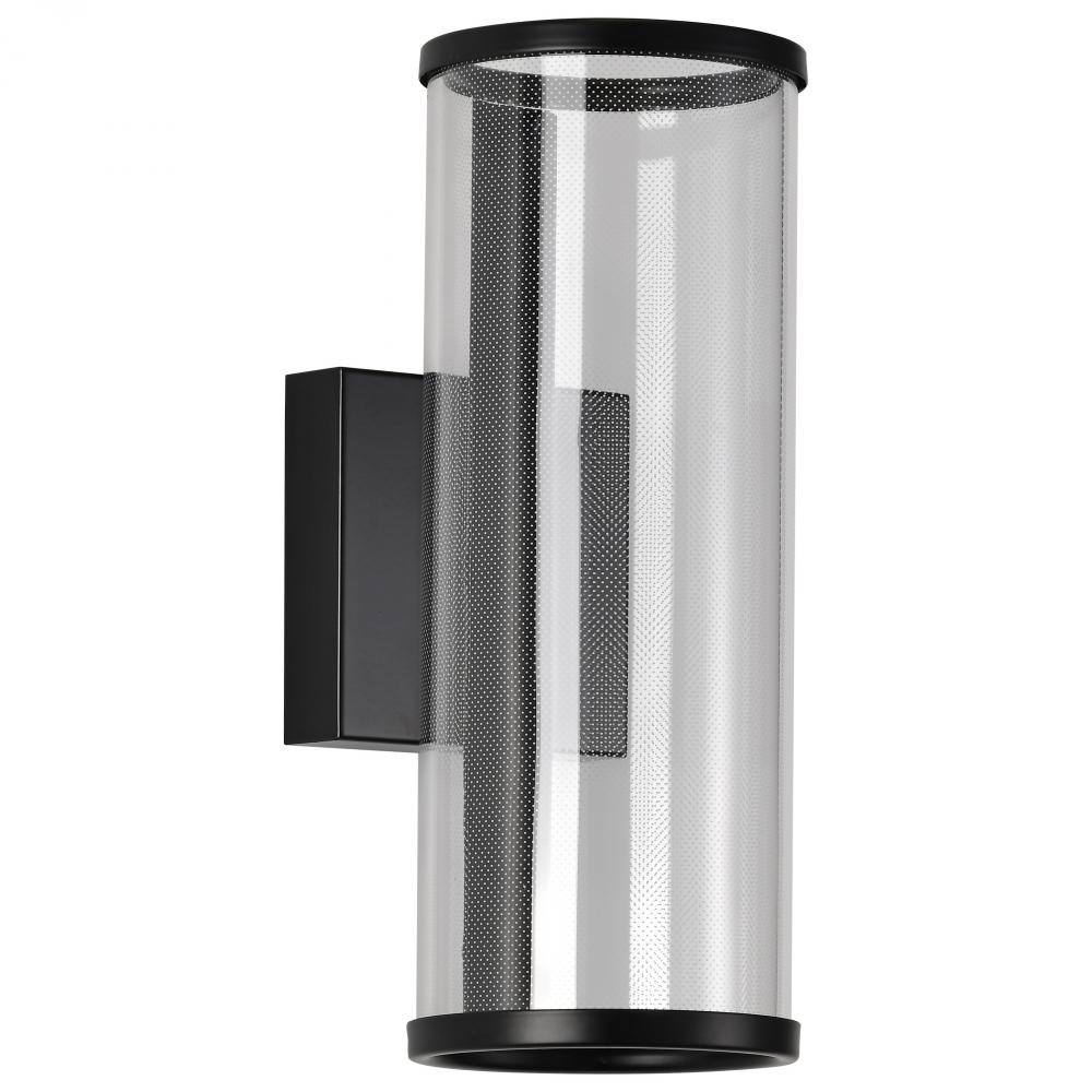 Vale; 12 Inch LED Sconce; Matte Black; Silk Screened Acrylic Lens