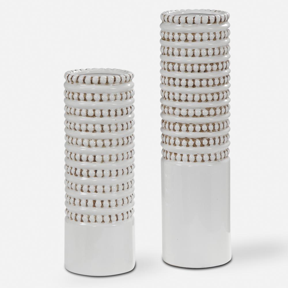 Angelou White Vases, Set/2