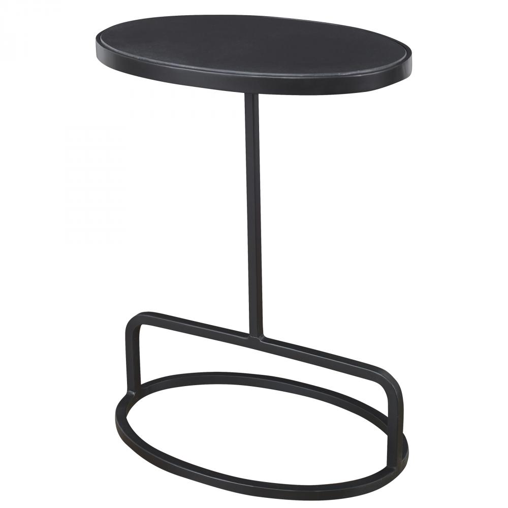 Jessenia Black Marble Accent Table