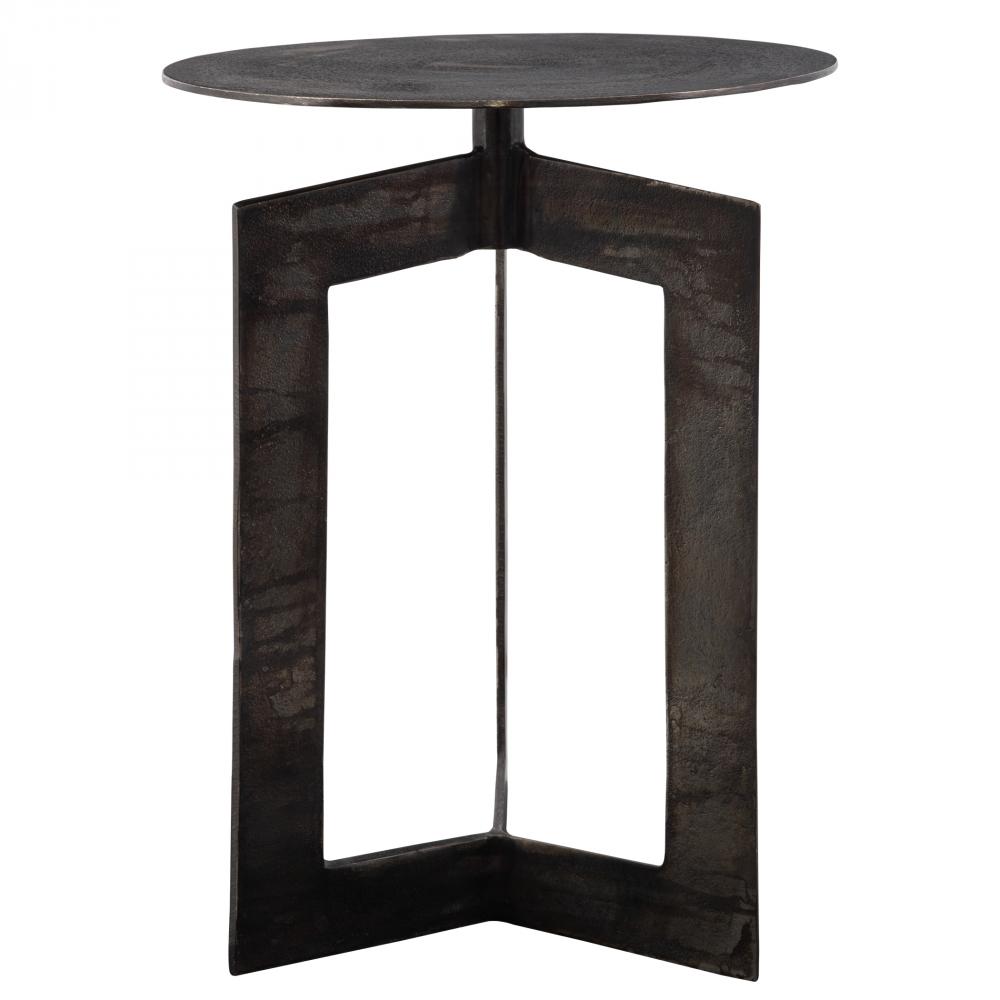 Deltoid Gunmetal Accent Table