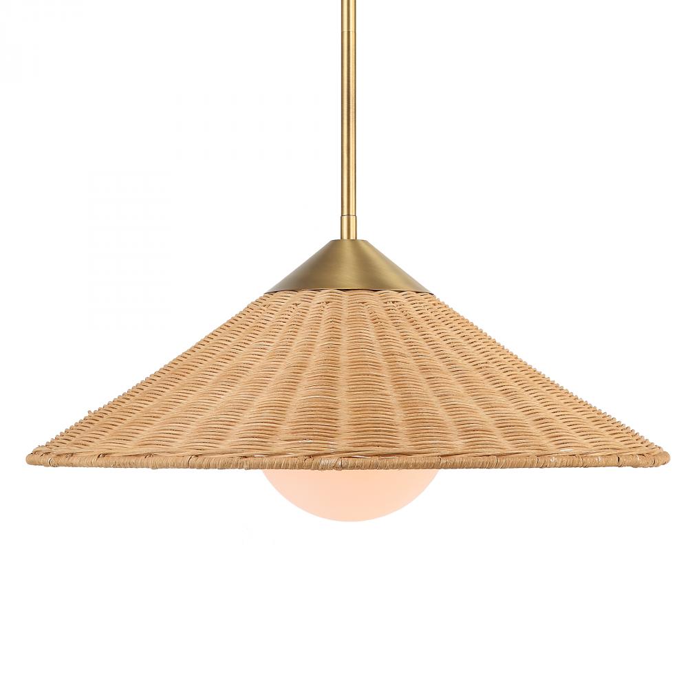 Phuvinh 1 Light Rattan Shade Pendant