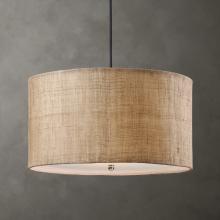 Uttermost 21933 - Dafina 3 Light Burlap Drum Pendant