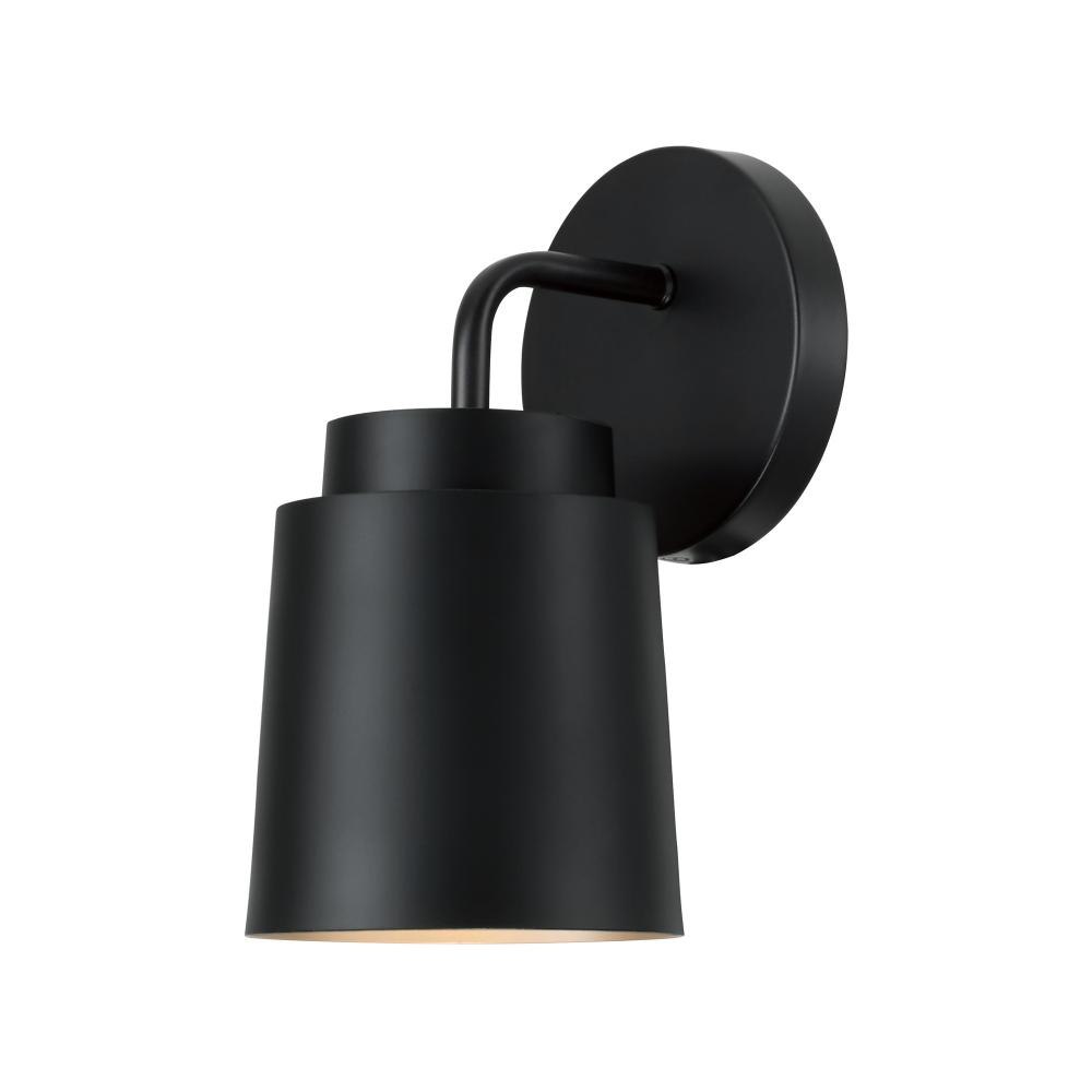 5&#34;W x 9.50&#34;H Sconce in Matte Black with Soft Gold Interior