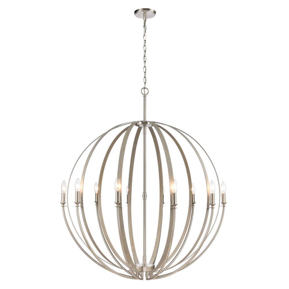 Rotunde 38&#39;&#39; Wide 10-Light Chandelier - Beechwood