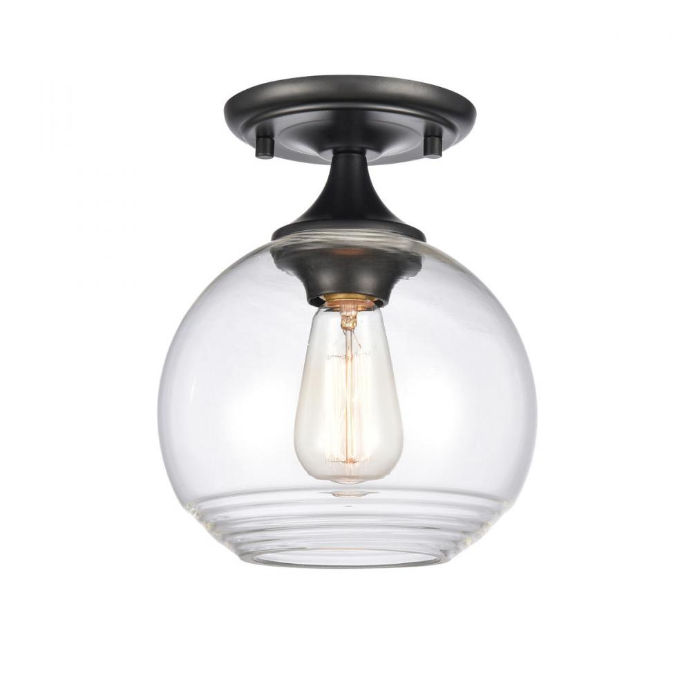 Angie 8&#39;&#39; Wide 1-Light Semi Flush Mount - Matte Black