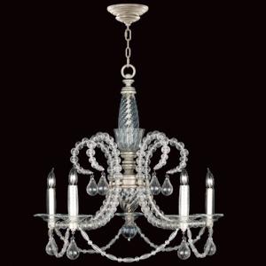 Five Light Nickel Up Chandelier